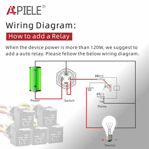 Miniatura 4 de APIELE Interruptor de botón de presión para barra de luz LED, encendido/apagado SPST, acero inoxidable, 10A, 12V, 24VDC, precableado, 19mm, 0.74