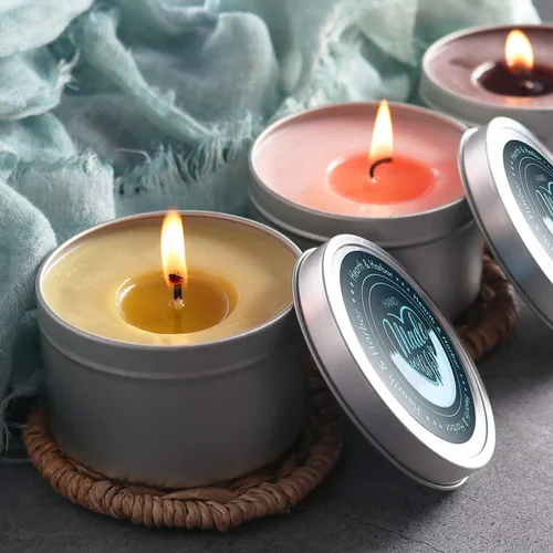 Miniatura 7 de Hearth & Harbor Tarros de vela de estaño para hacer velas, contenedores de velas de bricolaje con tapas, tarros de velas de metal, almacenamiento