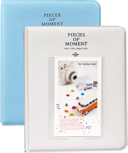 Álbumes de fotos, 2 unidades Goodsnetic de 64 bolsillos para Fujifilm Mini 7s 8 8+ 9 25 26 50s 70 90, libro de fotos para PIC-300P/Z2300, azul y