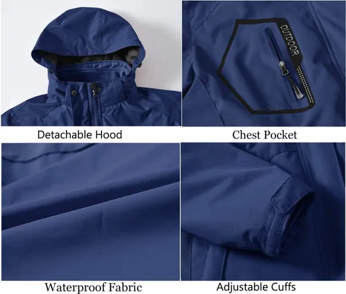 Miniatura 5 de Rdruko Chaqueta de esquí impermeable 3 en 1 para mujer, abrigo de invierno con aislamiento polar