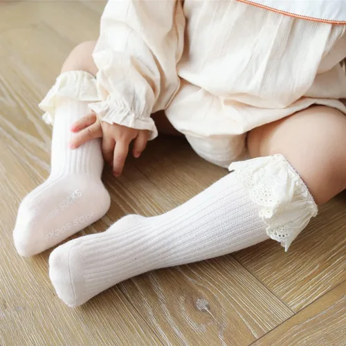 Miniatura 8 de Calcetines largos con volantes para bebés y niñas de 6 a 12 meses
