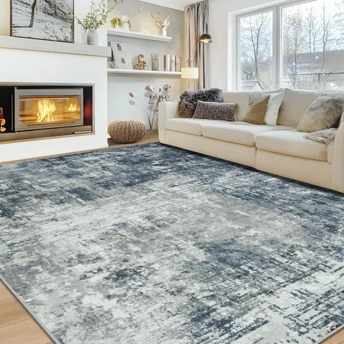 Miniatura 27 de Alfombra lavable de 4 x 6 pies para sala de estar, alfombra grande moderna para comedor y dormitorio, antideslizante, pelo bajo, 4 x 6 pulgadas
