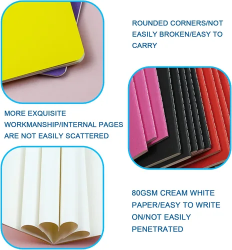 Miniatura 4 de Paquete de 60 Mini Cuadernos de 3.5 x 5.5 Pulgadas, Mini Diarios Blocs de Notas para Niños, Juego de Cuadernos de Bolsillo Pequeño, 12 Colores Para