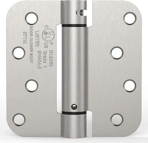 Miniatura 15 de Paquete de 1 bisagra de puerta de cierre automático, bisagra de puerta con resorte de 3.5 pulgadas, tensión ajustable con esquinas de radio de 5/8
