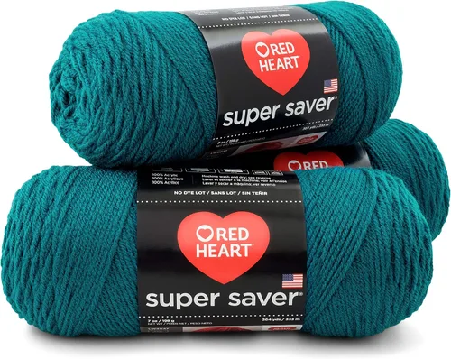 Miniatura 12 de Red Heart - Hilo Super Saver, paquete de 3, color rojo cereza, 3