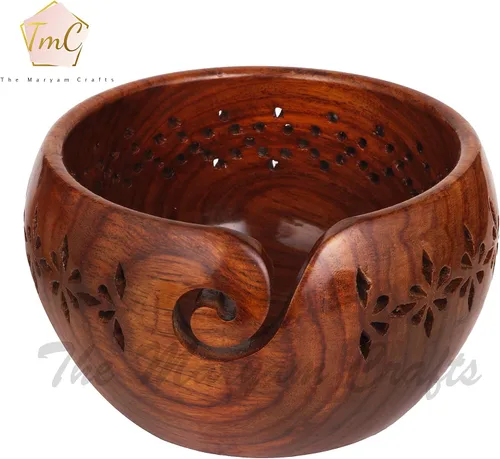 Miniatura 6 de Cuenco Personalizado de Madera de Palisandro para Almacenar Hilo, Soporte y Dispensador de Cuenco para Hilo Sin Enredos, Perfecto Cuenco Grande