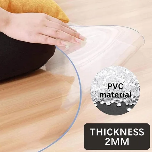 Miniatura 2 de Alfombrilla de suelo duro para silla de oficina, cubierta protectora de suelo de PVC transparente, antideslizante, impermeable, 0.079 in, protector
