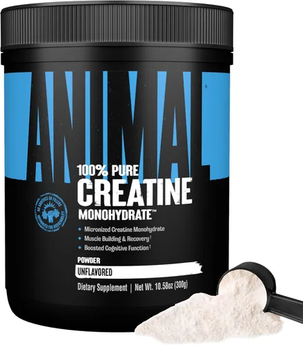 Animal Monohidrato de creatina en polvo, creatina micronizada para mujeres y hombres, apoya el crecimiento muscular, la fuerza, la resistencia, la