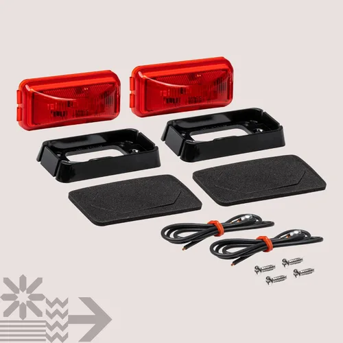 Miniatura 8 de TRUE MODS 2 piezas 2.5" Luz LED roja para remolque con bisel negro [DOT FMVSS 108] [SAE P2PC] [montaje superficial] [impermeable IP67] luces de Rojo