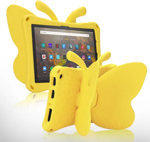 Miniatura 41 de FW Fire 7 - Funda para tablet para niños, Amazon Fire 7 2022, funda de mariposa con luz de atril, EVA, protección contra caídas, resistente, a
