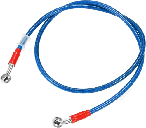 Miniatura 13 de X AUTOHAUX 31.5 in 31.5 "Longitud 0.394 in ID motocicleta freno hidráulico manguera tubo tubo 28° 0° acero inoxidable trenzado cable para ATV