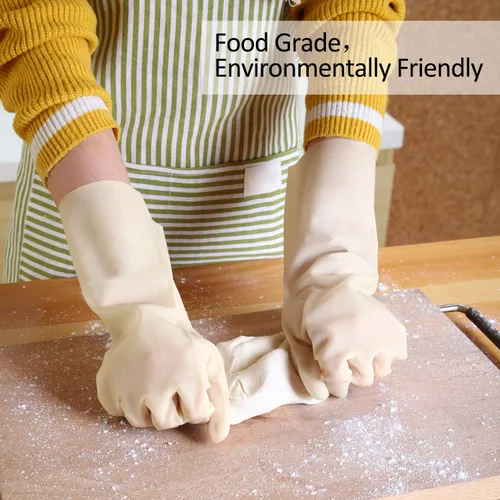 Miniatura 3 de BOOMJOY Guantes de limpieza de nitrilo, guantes resistentes para lavar platos, guantes medianos reutilizables para cocina, baño, jardinería, (Corto)