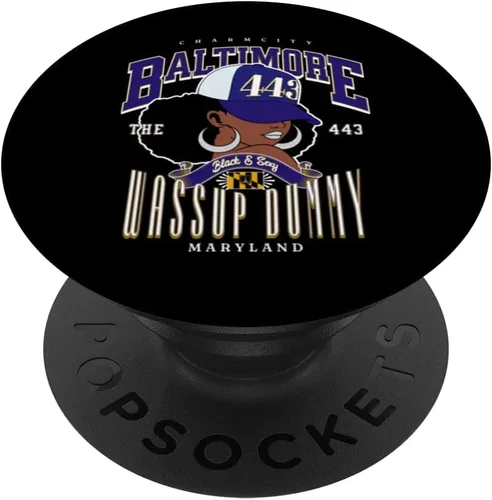 443 Area Code Baltimore Afro Roots PopSockets Adhesive PopGrip