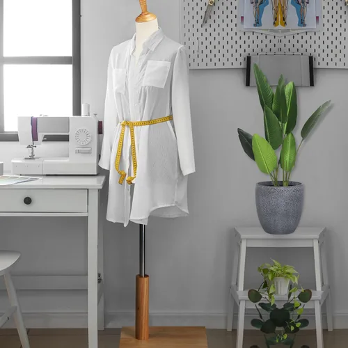 Miniatura 6 de Bonnlo Forma de Vestido para Niños Mejorada, Torso de Maniquí para Niños de 10-12 Años con Soporte Ajustable de Madera Maciza para Exhibición