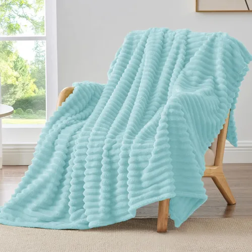 Miniatura 46 de BEDELITE Manta de forro polar para sofá, 10.58 oz/m², suave y cálida, manta acuática esponjosa, manta decorativa y de regalo para mujeres, hombres