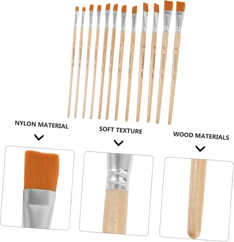 Miniatura 6 de TEHAUX Juego de pinceles de pintura para niños, juego de pinceles de acuarela, productos de oficina, suministros de pintura, pinceles de pintura al