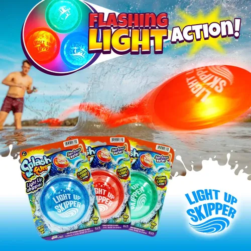 Miniatura 2 de JA-RU Disco de patrón de agua iluminado (3 discos), juguete de saltar agua para niños, piscina y viajes, juguetes de playa para jugar al aire libre
