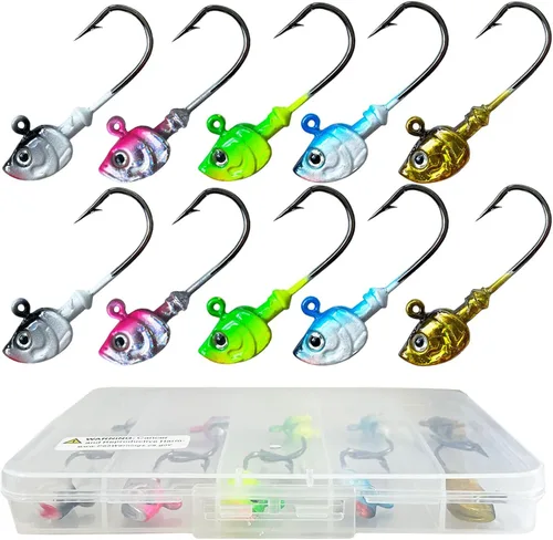 Swimbait Jig Heads, 10 unidades de cabezas de plantilla de pesca, ganchos de agua salada, cabeza de plantilla de Swimbait, cabezas de pesca de 3/8oz