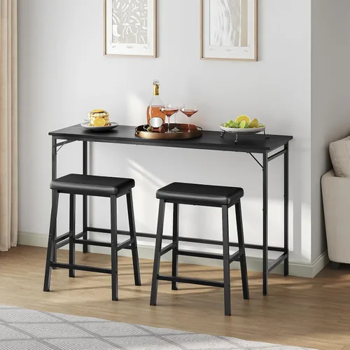 Miniatura 7 de HOOBRO Taburetes de bar, juego de 2 sillas de bar, taburetes de bar de altura de mostrador, taburetes de bar de 24 pulgadas para encimera de cocina