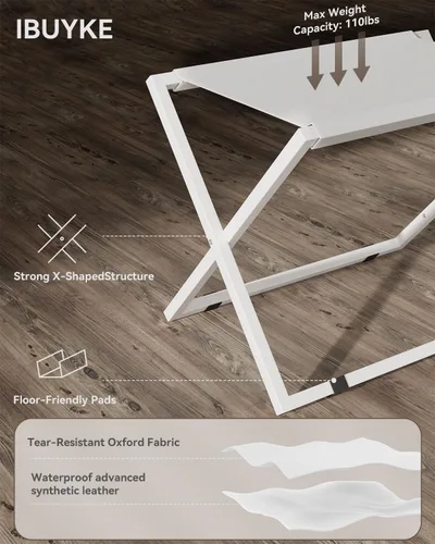 Miniatura 4 de IBUYKE Soporte de equipaje para todos los tamaños de maleta, soporte de equipaje de metal, soporte plegable para maleta, fácil de montar