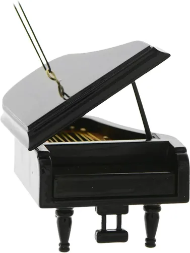 Miniatura 3 de Adorno para Navidad de instrumento musical Instrumento de madera pintado a mano con teclado y tapa de cierre, regalo de Navidad para pianista