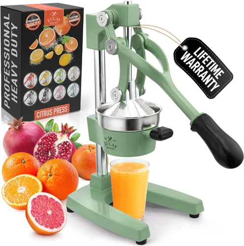 Miniatura 25 de Zulay Kitchen Exprimidor de hierro fundido, exprimidor manual resistente con coladores desmontables para una fácil limpieza, prensa de jugo