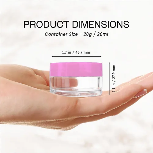 Miniatura 3 de Beauticom - 12 tarros redondos de plástico transparente de doble pared gruesa a prueba de fugas de 0.71 oz/0.7 fl oz (0.7 onzas líquidas) con tapas