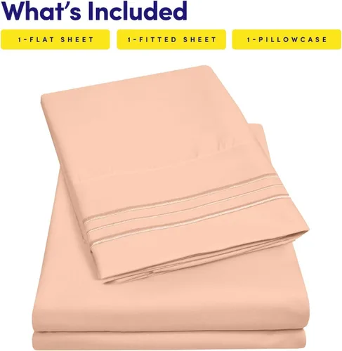 Miniatura 104 de 1500 Supreme Collection - Juego de sábanas y fundas de almohada para colchón, extrasuaves, correas elásticas en las esquinas, sábanas de bolsillo