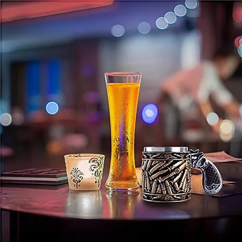Miniatura 9 de Novedad pistola mango con balas Casings tazas de café tazas pistola taza pistola 11oz gran regalo cerveza taza acero