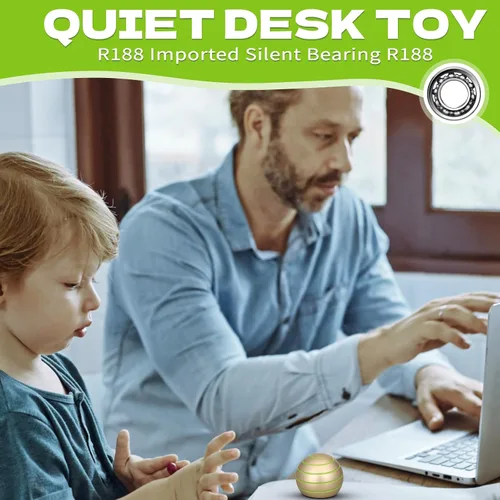Miniatura 5 de Dilabnba Kinetic Spinner - Bola de juguete de metal para niños y adultos, cuerpo completo, ilusión óptica, alivio del estrés, giroscopio, regalo