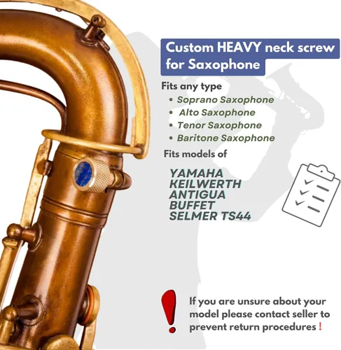 Miniatura 2 de KGUMusic - Tornillos de cuello para saxofón 135 pesados para alto, tenor, soprano, saxo barítono para YMH, Keilwerth, Antigua, Buffet, Selmer TS44