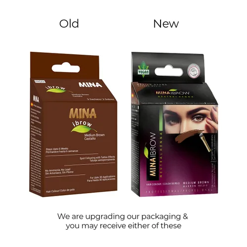 Miniatura 3 de Polvo de tinte para cejas natural marrón medio de MinaiBrow Kit de tinte instantáneo a prueba de manchas con cepillo doble biselado Marrón medio +