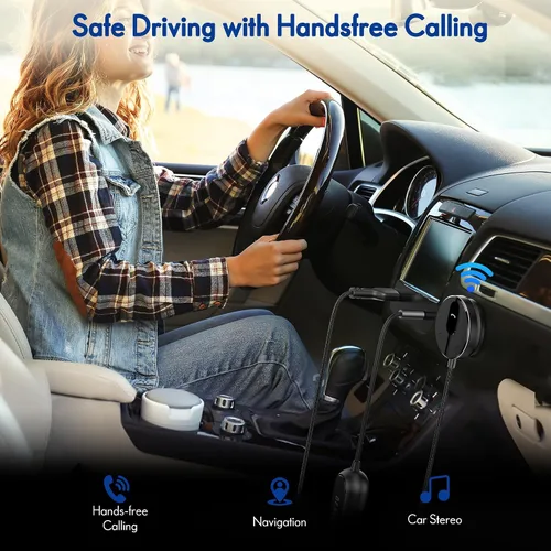 Miniatura 5 de BESIGN BK01 Kit Bluetooth para coche, receptor auxiliar inalámbrico para llamadas manos libres y transmisión de música con filtro de ruido de bucle