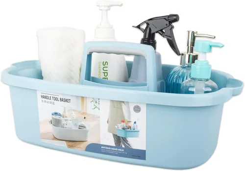Miniatura 8 de Large Cleaning Supplies Caddy Portable Shower Basket Supply Organizer with Handle Plastic Bucket Tool Storage for Bathroom, Bedroom, Kitchen