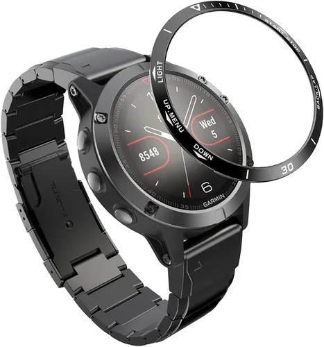 Miniatura 13 de REYDA Bisel de reloj compatible con Garmin Fenix 5/5 Plus, anillo de bisel de acero inoxidable, cubierta adhesiva de bisel de acero inoxidable