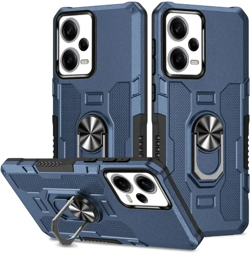 Miniatura 37 de Funda para Xiaomi Redmi Note 12 Pro 5G/Xiaomi Poco X5 Pro 5G Metal CD Patrón Anillo Titular Funda Teléfono Móvil Funda Protectora Anti-Caída Negro