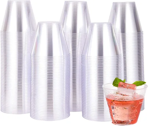 JOLLY CHEF Vasos de plástico desechables transparentes resistentes para fiestas, vasos desechables para Acción de Gracias, Halloween, fiesta de