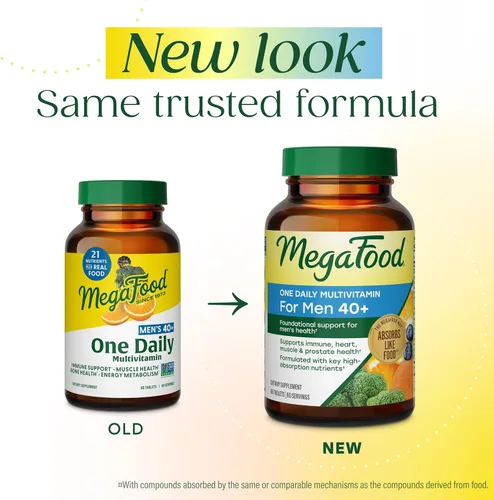 Miniatura 2 de MegaFood - Men Over 40 One Daily, promueve la salud y el bienestar inmunológico, 30 tabletas