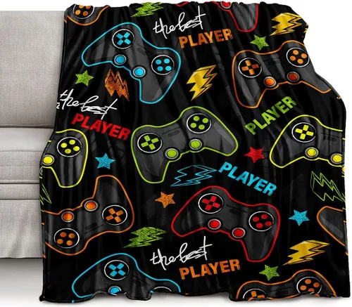 lirs Bedding - Manta de juegos de 80 x 60 pulgadas súper suave, forro polar, regalo para sofá para niños, adolescentes, videojuegos (MT-A11, 80 x 60)