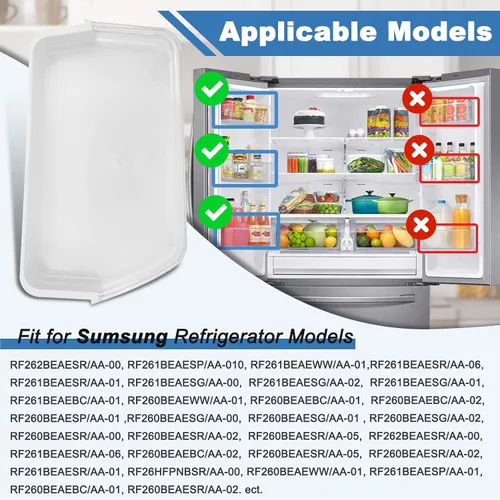 Miniatura 6 de DA97-12657A Refrigerador Puerta Izquierda Estante de Repuesto para Refrigerador Samsung Piezas RF260BEAESR RF261BEAESR RF261BEAESP Reemplazar