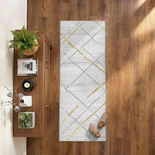 Miniatura 2 de jinchan Alfombra moderna de pasillo de 2 x 5 pies para pasillo, diseño geométrico marroquí, antideslizante, resistente a las manchas, suave