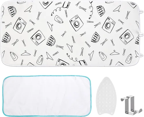 Miniatura 13 de Seiritex Funda para tabla de planchar de 12 x 32 pulgadas, se adapta a la tabla de planchar reflectante al calor, acolchado grueso con bordes