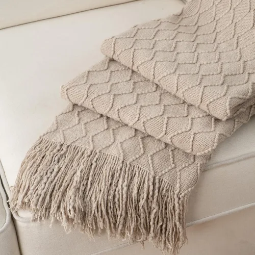 Miniatura 23 de BATTILO HOME Manta amarilla para sofá, manta dorada suave con textura, manta decorativa de punto mostaza para sofá, cama y sala de estar, 50 x 60