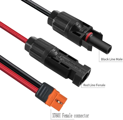 Miniatura 4 de Cable de carga solar, conector solar a XT60i, conector adaptador de conexión de panel solar, cable de extensión XT60i-F, cable de extensión de 12
