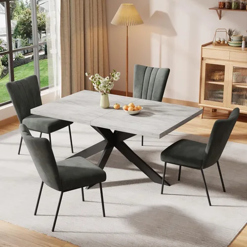 Miniatura 13 de ZckyCine Silla de comedor de piel sintética, silla de sala de estar, moderna silla auxiliar sin brazos de cocina con patas de metal