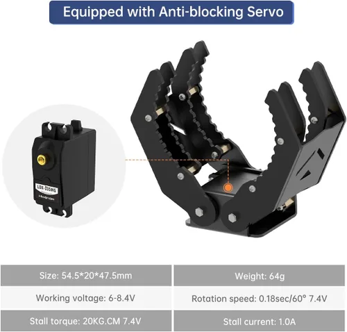 Miniatura 4 de Garra mecánica del brazo del robot/agarrador del robot agarrador (con servo)