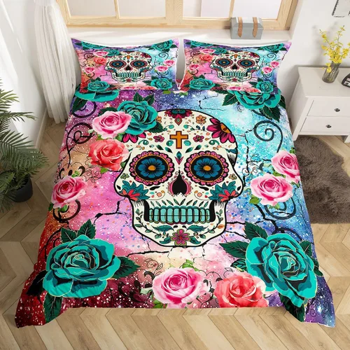 Miniatura 27 de Juego de ropa de cama con diseño de dibujos animados para niñas, niños, mascotas, gatos, funda de edredón con luz de neón, funda de edredón colorida