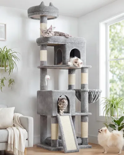 Miniatura 9 de Globlazer Árboles para Gatos de Servicio Pesado para Gatos Grandes, Árbol para Gatos Maine Coon Resistente de 72 pulgadas para Gatos Grandes de 20+