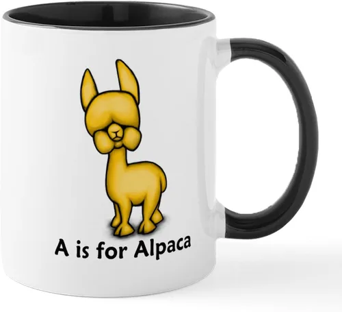 Miniatura 33 de CafePress A Is For Alpaca Taza de café de cerámica de 11 oz (11.0 fl oz)