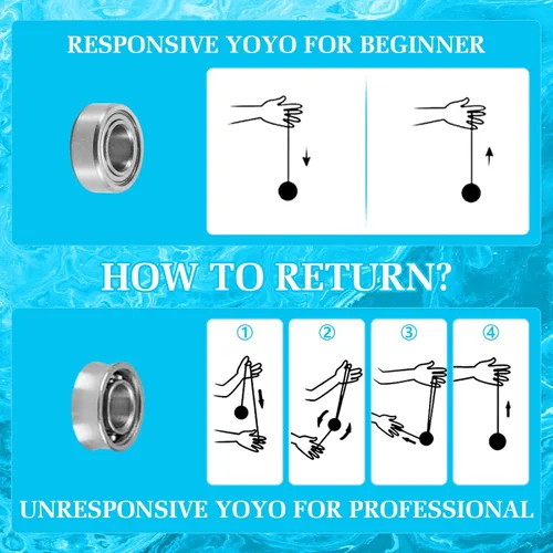 Miniatura 7 de YOYOSTUDIO T16 YoYo Responsive Profesional, YoYo de Doble Propósito para Niños Principiantes, YoYo No Sensible para Adultos con Herramienta